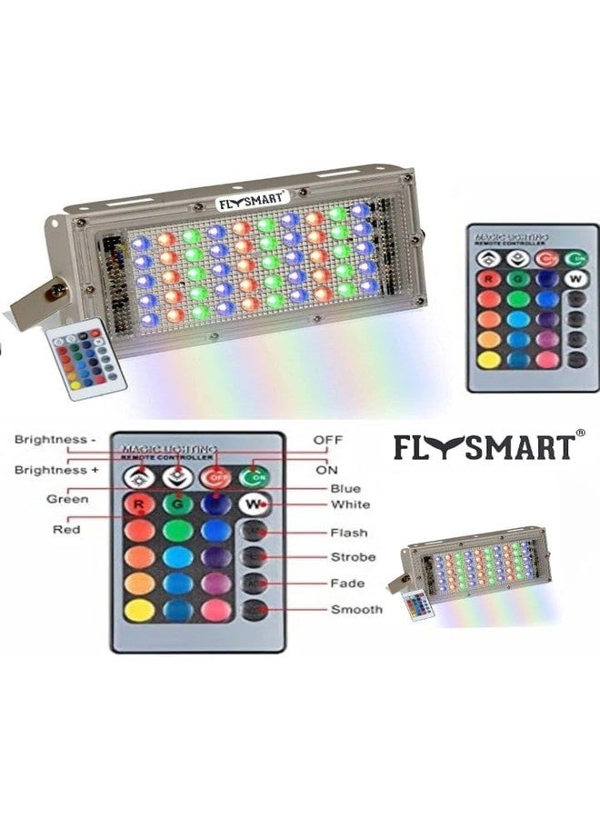 Flysmart مصباح Flysmart LED خارجي، 50 واط، مقاوم للماء بمعيار IP65 (RGB، عبوة من 4 قطع) - Image 2
